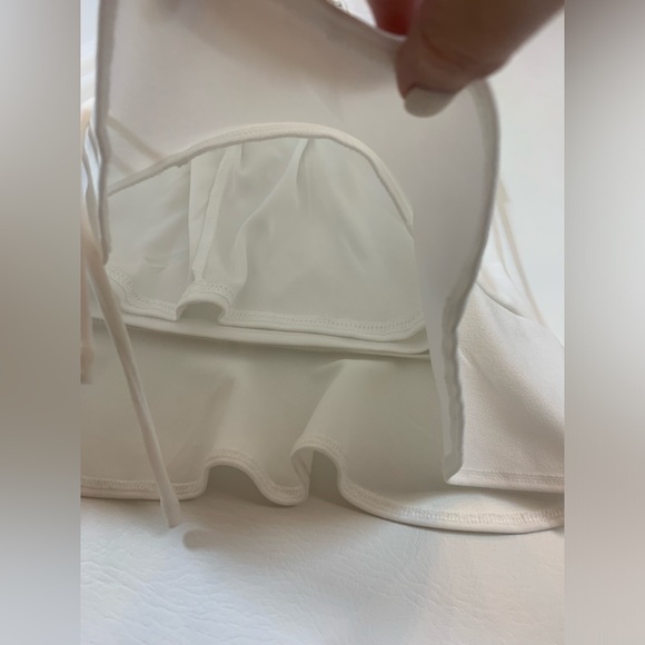 NWT Blue Blush white ruffled mini dress lined small (bin J) - Picture 11 of 16